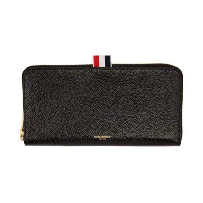 Thom Browne 2019 Leather Zip Round Wallet,21cm - 톰브라운 2019 레더 남여공용 지퍼 라운드 장지갑 TBW0007,21cm,블랙