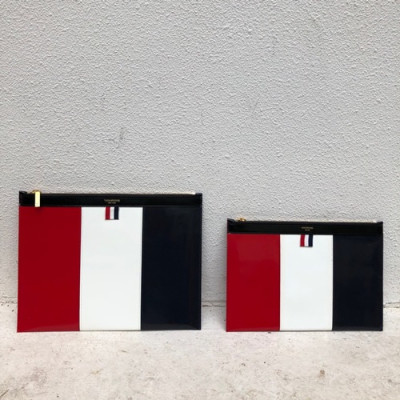 Thom Browne 2019 Leather Clutch Bag ,30/33cm - 톰브라운 2019 레더 남여공용 클러치백 THOB0032,30/33cm,레드+화이트(블랙)