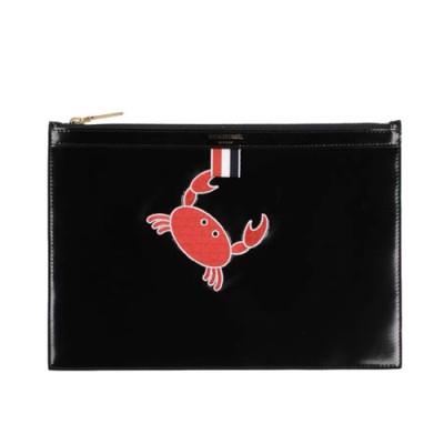 Thom Browne 2019 Leather Clutch Bag ,33cm - 톰브라운 2019 레더 남여공용 클러치백 THOB0050,33cm,블랙