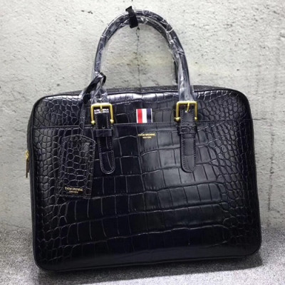 Thom Browne 2019 Leather Mens Business ,38cm - 톰브라운 2019 남성용 레더 서류가방 THOB0062,38cm,블랙