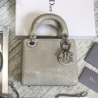 Dior 2019 Lady Dior Mini Tote Shoulder Bag,17CM - 디올 2019 레이디 디올 미니 토트 숄더백 DIOB0051,17CM,그레이(은장)