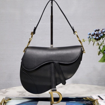 Dior 2019 Leather Saddle Shoulder Bag ,17/25.5CM - 디올 2019 레더 새들 숄더백,DIOB0100,17/25.5CM,블랙