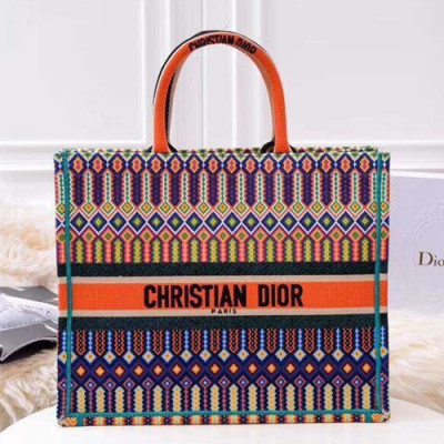 Dior 2019 Women Canvas Book Tote Shopper Bag ,41.5CM - 디올 2019 여성용 캔버스 북 토트 쇼퍼백  DIOB0220,41.5CM,오렌지