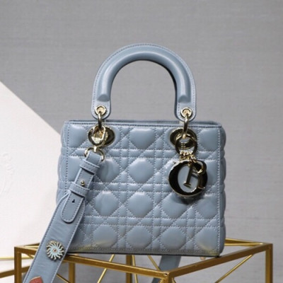 Dior 2019 Lady Dior Tote Shoulder Bag,20CM - 디올 2019 레이디 디올 토트 숄더백 DIOB0239,20CM,스카이블루(금장) - 송혜교