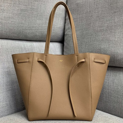 Celine Leather Tote Shoulder Shopper Bag,30CM - 셀린느 레더 토트 숄더 쇼퍼백 ,189023-8,30CM,다크베이지