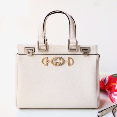 Gucci 2019 Zumi Handle Tote Shoulder Bag,27/33.5CM - 구찌 2019 주미 핸들 토트 숄더백 569712/564714,GUB0579,27/33.5cm,화이트