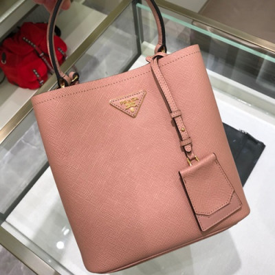 Prada Double Saffiano Tote Shoulder Bag,23cm - 프라다 여성용 두블레 사피아노 토트 숄더백 ,1BA212-18,23cm,다크인디핑크