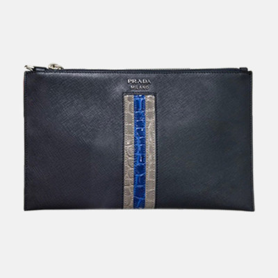 Prada 2019 Mens Clutch Bag,28CM - 프라다  2019 남성용 클러치백 2NG005-44,28CM,네이비