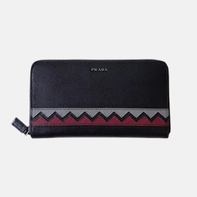 Prada 2019 Mens Saffiano Leather Zip Wallet 2ML317 - 프라다 남성 사피아노 레더 지퍼 장지갑 PRAW0074,20CM, 블랙