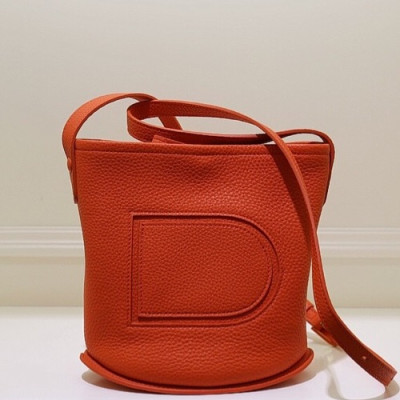 Delvaux 2019 Pin Leather Shoulder Bag,20CM - 델보 2019 핀 레더 숄더백,DVB0271 .20CM,오렌지