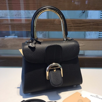 Delvaux 2019 Brillant Leather Tote Shoulder Bag,20CM - 델보 2019 브리앙 레더 토트 숄더백,DVB0277.20CM,블랙