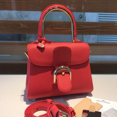 Delvaux 2019 Brillant Leather Tote Shoulder Bag,20CM - 델보 2019 브리앙 레더 토트 숄더백,DVB0278.20CM,레드