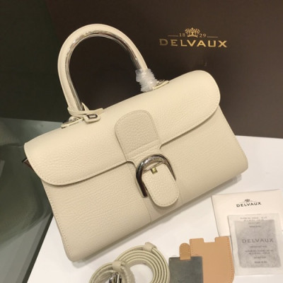 Delvaux 2019 Brillant Leather Tote Shoulder Bag,28CM - 델보 2019 브리앙 레더 토트 숄더백,DVB0279.28CM,화이트