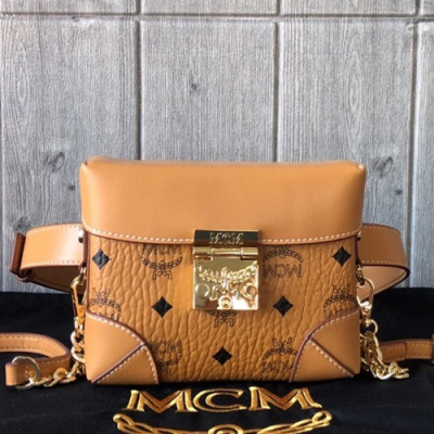 MCM Visetos 2019 Leather Belt Bag / Shoulder Bag,16.5cm - 엠씨엠 2019 여성용 비세토스 레더 벨트백/숄더백 MCMB0103, 16.5cm,카멜