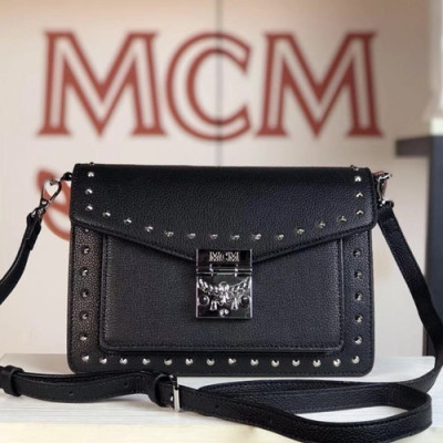 MCM Patricia Leather Shoulder Bag,22.5cm - 엠씨엠 패트리샤 레더 여성용 숄더백 MCMB0129, 22.5cm,블랙