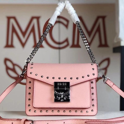 MCM Patricia Leather Shoulder Bag,18cm - 엠씨엠 패트리샤 레더 여성용 숄더백 MCMB0131, 18cm,핑크