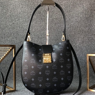 MCM 2019 Patricia Visetos Tote Shoulder Bag,26cm - 엠씨엠 2019 패트리샤 비세토스 여성용 토트 숄더백 MCMB0146, 26cm,블랙