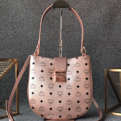 MCM 2019 Patricia Visetos Tote Shoulder Bag,26cm - 엠씨엠 2019 패트리샤 비세토스 여성용 토트 숄더백 MCMB0148, 26cm,로즈골드