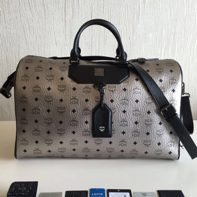 MCM Visetos 2019 Canvas Boston Bag,50.5cm - 엠씨엠 2019 비세토스 캔버스 남여공용 보스턴백 MCMB0153, 50.5cm,실버