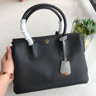 MCM 2019 Milla Leather Tote Shoulder Bag,31cm - 엠씨엠 2019 여성용 밀라 레더 토트 숄더백 MCMB0208, 31cm,블랙