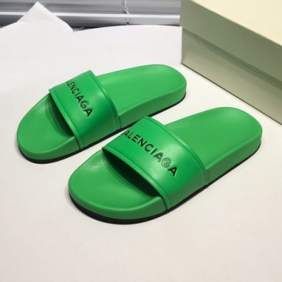 Balenciaga 2019 Mm/Wm Logo Leather Slipper - 발렌시아가 남자 로고 레더 샌들 Bal0221x.Size(225 - 270).그린