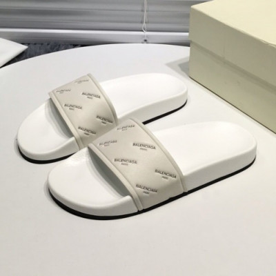 Balenciaga 2019 Mm/Wm Logo Leather Slipper - 발렌시아가 남자 로고 레더 샌들 Bal0225x.Size(225 - 270).화이트