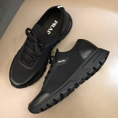 Prada 2019 Mens Casual Logo Leather  Runner  - 프라다 남성 캐쥬얼 로고 레더 러너 Pra0630x.Size(245 - 265).블랙