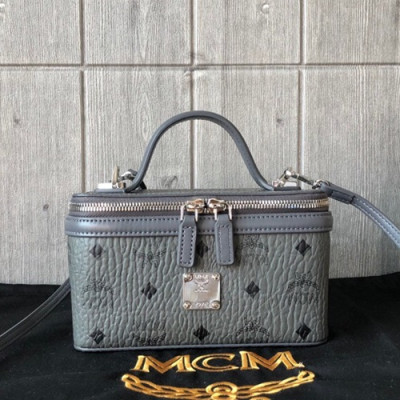 MCM 2019 Visetos Tote Shoulder Bag,20cm - 엠씨엠 2019 여성용 비세토스 토트 숄더백 MCMB0272, 20cm,그레이