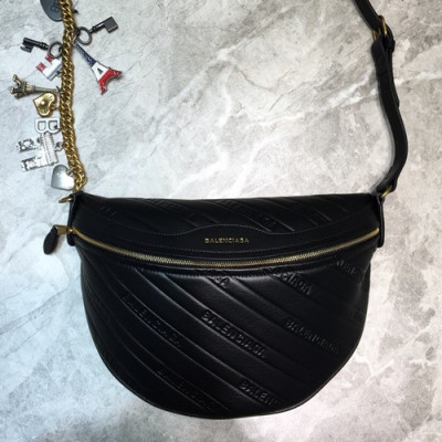 Balenciaga 2019 Leather  Belt Bag ,27CM - 발렌시아가 2019 남여공용 레더 벨트백,BGB0315,27CM,블랙