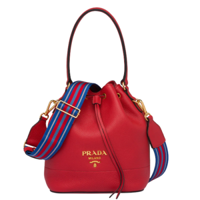 Prada 2019 Leather Bucket Tote Shoulder Bag,25cm - 프라다 2019 레더 버킷 토트 숄더백 ,1BE018-2,25cm,레드