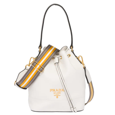 Prada 2019 Leather Bucket Tote Shoulder Bag,25cm - 프라다 2019 레더 버킷 토트 숄더백 ,1BE018-3,25cm,화이트