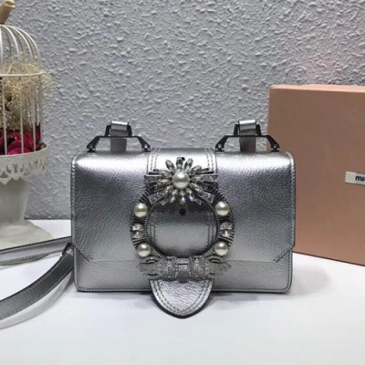 MiuMiu 2019 Lady Shoulder Cross Bag,23cm - 미우미우 2019 레이디 숄더 크로스백,5BH609 , MIUB0007, 23cm,실버