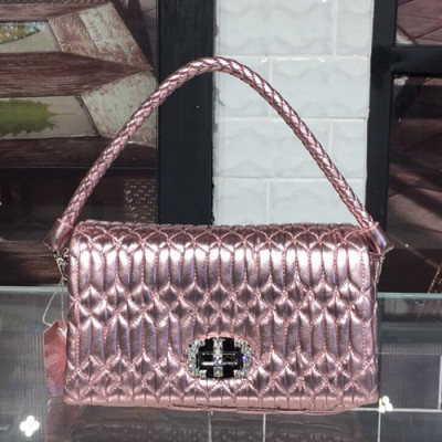 MiuMiu 2019 Matelasse Crystal Tote Shoulder Cross Bag,21cm - 미우미우 2019 마틀라세 크리스탈 토트 숄더 크로스백,5BH012 , MIUB0025, 21cm,핑크