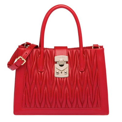 MiuMiu 2019 Matelasse Confidential Tote Shoulder Bag,28cm - 미우미우 2019 마틀라세 컨피덴셜 토트 숄더백,5BA126 , MIUB0079, 28cm,레드