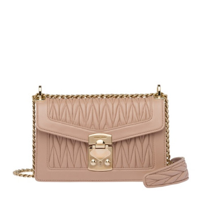 MiuMiu 2019 Chain Shoulder Cross Bag,22cm - 미우미우 2019 체인 숄더 크로스백,5BD083, MIUB0105  , 22cm,베이지핑크