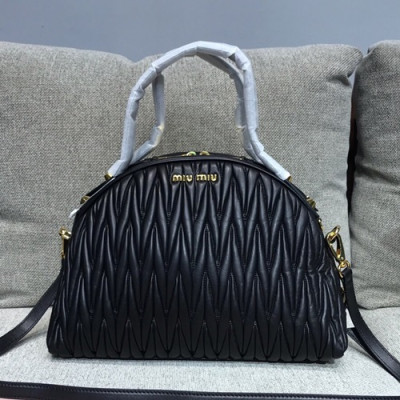 MiuMiu 2019 Matelasse Tote Shoulder Cross Bag,32cm - 미우미우 2019 마틀라세 토트 숄더 크로스백,5BB034 , MIUB0141, 32cm,블랙