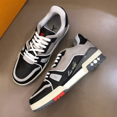 [매장판]Louis vuitton 2019 Mens Retro Lambskin Sneakers  - 루이비통 남성 레트로 램스킨 스니커즈 Lou01128x.Size(240 - 270).블랙