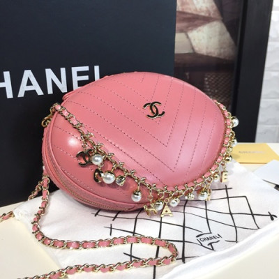 Chanel 2019 Leather Chain Shoulder Cross Bag  ,13.5CM - 샤넬 2019  레더 체인 숄더 크로스백 CHAB0717,13.5CM,핑크