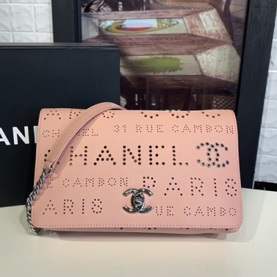 Chanel 2019 Leather Chain Shoulder Cross Bag  ,22CM - 샤넬 2019 레더 체인 숄더 크로스백 CHAB0735,22CM,핑크