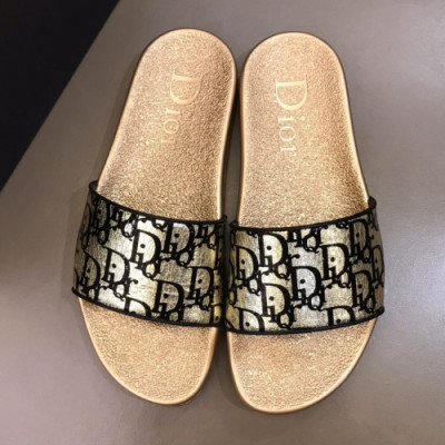 [여름추천템]Dior 2019 Mens Initial Logo Slipper - 디올 남성 이니셜 로고 슬리퍼 Dio0303x.Size(240 - 275).골드