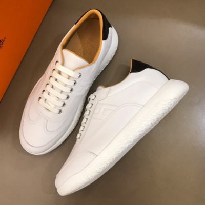 Hermes 2019 Mens Parfunms Business Leather Sneakers - 에르메스 남성 비지니스 레더 스니커즈 Her0288x.Size(240 - 270).화이트