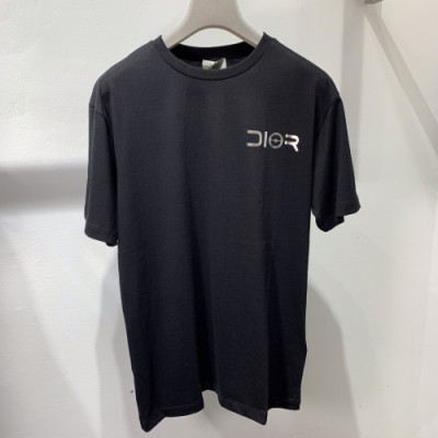 Dior 2019 Mm/WmLogo Cotton Short Sleeved  Oversize Tshirt - 디올 남자 로고 코튼 오버사이즈 반팔티 Dio0307x.Size(s - xl).블랙