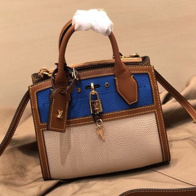 Louis Vuitton 2019 City Steamer Tote Shoulder Bag,22.5cm - 루이비통 2019 시티 스티머 토트 숄더백 M53804,LOUB1385,22.5cm,블루+베이지