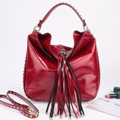 Valentino 2019  Leather Tassel Tote Shoudler Cross Bag,26CM - 발렌티노 2019 레더 태슬 토트 숄더 크로스백,VTB0565,26CM,레드