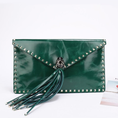 Valentino 2019  Leather Tassel Clutch Bag,28CM - 발렌티노 2019 레더 태슬 클러치백,VTB0568,28CM,그린