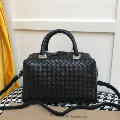 Bottega Veneta 2019 Leather Tote Shoulder Bag,24cm - 보테가 베네타 2019 레더 토트 숄더백, 9179,BVB0256,24cm,블랙