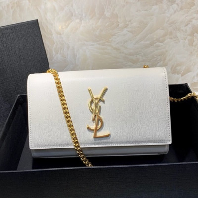 Saint Laurent Women Chain Shoulder Bag,20CM - 입생로랑 여성용 체인 숄더백 464390 , SLB0327,20CM,화이트