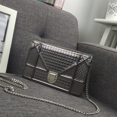 Dior 2019 Dior Rama Leather Chain Shoulder Bag ,19CM - 디올 2019 디올라마 레더 여성용 체인 숄더백 DIOB0244,19cm,다크그레이