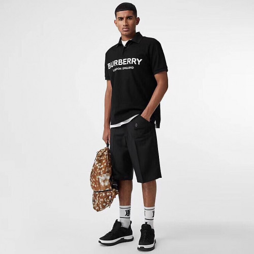 [매장판]Burberry 2019 Mens Logo Polo Cotton Short Sleeved Tshirt - 버버리 남성 로고 폴로 코튼 반팔티 Bur003x.Size(s - xl).블랙