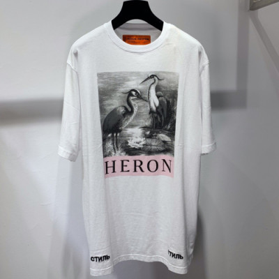 Heron Preston 2019 Mens Printing Cotton Crew neck Short Sleeveless Tshirt - 헤론프레스턴 남성 프린팅 코튼 반팔티 Hron0012x.Size(s - xl).화이트